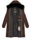 Marikoo Streliziaa ladies long winter quilted jacket fur collar Chocolate-Gr.XS