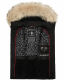 Marikoo Eisflöckchen ladies winter quilted vest with fur collar Schwarz-Gr.XS