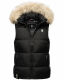 Marikoo Eisflöckchen ladies winter quilted vest with fur collar Schwarz-Gr.XXL