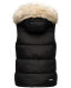Marikoo Eisflöckchen ladies winter quilted vest with fur collar Schwarz-Gr.XXL