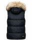 Marikoo Eisflöckchen ladies winter quilted vest with fur collar Navy-Gr.XS