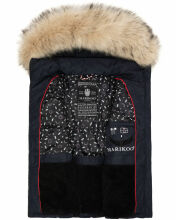 Marikoo Eisflöckchen ladies winter quilted vest with fur collar Navy-Gr.XXL