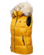 Marikoo Eisflöckchen Damen Winter Steppweste mit Fellkragen Gelb XXL - Gr. 44