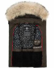 Marikoo Eisflöckchen ladies winter quilted vest with fur collar Anthrazit-Gr.XL