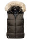 Marikoo Eisflöckchen ladies winter quilted vest with fur collar Anthrazit-Gr.XL