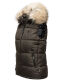 Marikoo Eisflöckchen ladies winter quilted vest with fur collar Anthrazit-Gr.XL