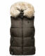 Marikoo Eisflöckchen Damen Winter Steppweste mit Fellkragen Anthrazit XXL - Gr. 44