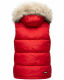 Marikoo Eisflöckchen Damen Winter Steppweste mit Fellkragen Rot XS - Gr. 34