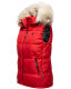 Marikoo Eisflöckchen Damen Winter Steppweste mit Fellkragen Rot XL - Gr. 42