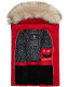 Marikoo Eisflöckchen Damen Winter Steppweste mit Fellkragen Rot XL - Gr. 42