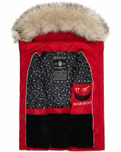 Marikoo Eisflöckchen Damen Winter Steppweste mit Fellkragen Rot XXL - Gr. 44