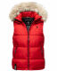 Marikoo Eisflöckchen Damen Winter Steppweste mit Fellkragen Rot XXL - Gr. 44