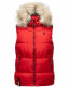 Marikoo Eisflöckchen Damen Winter Steppweste mit Fellkragen Rot XXL - Gr. 44