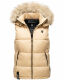 Marikoo Eisflöckchen ladies winter quilted vest with fur collar Beige-Gr.M