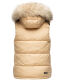 Marikoo Eisflöckchen ladies winter quilted vest with fur collar Beige-Gr.XL
