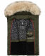Marikoo Eisflöckchen ladies winter quilted vest with fur collar Olive-Gr.XS