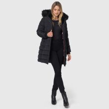Navahoo Lotusblüte Princess ladies long winter quilted jacket Schwarz-Gr.S
