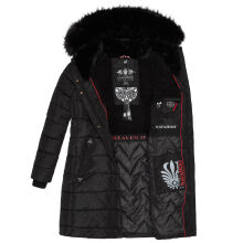 Navahoo Lotusblüte Princess ladies long winter quilted jacket Schwarz-Gr.S