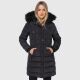 Navahoo Lotusblüte Princess ladies long winter quilted jacket Schwarz-Gr.M