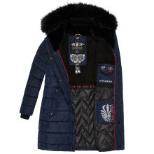 Navahoo Lotusblüte Princess Damen lange Winter Steppjacke Navy-Gr.S