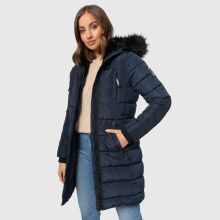 Navahoo Lotusblüte Princess Damen lange Winter Steppjacke Navy-Gr.M