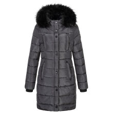 Navahoo Lotusblüte Princess Damen lange Winter Steppjacke Anthr.-Gr.S