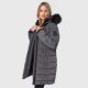 Navahoo Lotusblüte Princess Damen lange Winter Steppjacke Anthr.-Gr.XXL