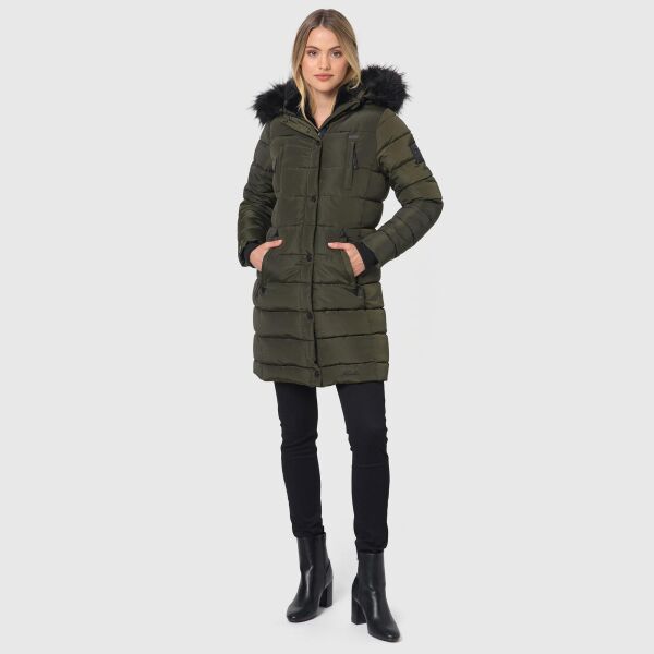 Navahoo Lotusblüte Princess ladies long winter quilted jacket Olive-Gr.XS