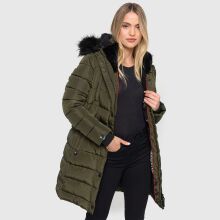 Navahoo Lotusblüte Princess Damen lange Winter Steppjacke Olive-Gr.XL