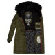Navahoo Lotusblüte Princess Damen lange Winter Steppjacke Olive-Gr.XL
