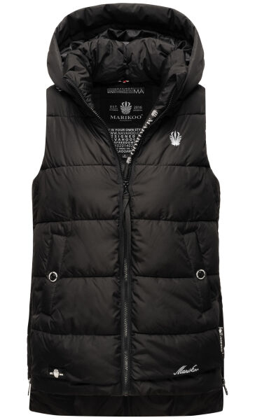 Marikoo Zarinaa ladies vest quilted sleeveless jacket Schwarz-Gr.XL