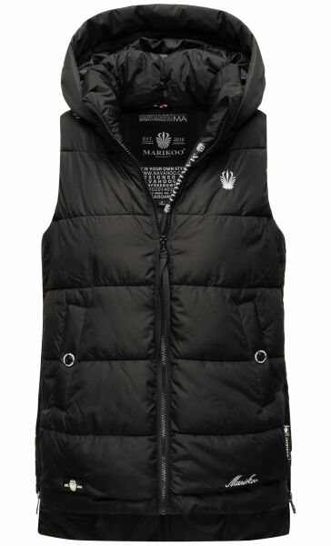 Marikoo Zarinaa Damen Weste Steppweste Ärmellose Jacke Schwarz-Gr.XXL