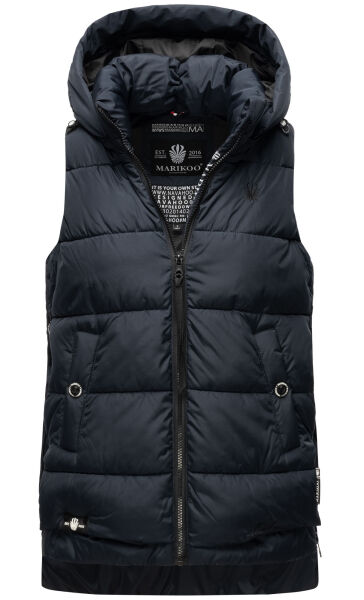 Marikoo Zarinaa Damen Weste Steppweste Ärmellose Jacke Navy-Gr.XS