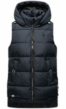 Marikoo Zarinaa Damen Weste Steppweste Ärmellose Jacke Navy-Gr.XS