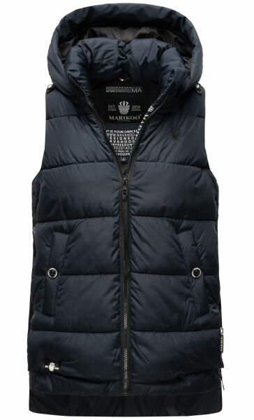 Marikoo Zarinaa Damen Weste Steppweste Ärmellose Jacke Navy-Gr.XL