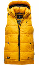 Marikoo Zarinaa Damen Weste Steppweste Ärmellose Jacke Gelb-Gr.XS