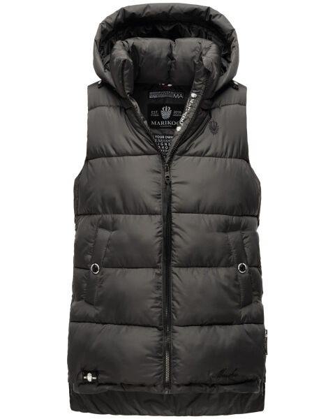 Marikoo Zarinaa Damen Weste Steppweste Ärmellose Jacke Anthrazit-Gr.XS
