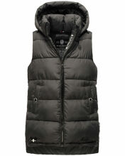 Marikoo Zarinaa Damen Weste Steppweste Ärmellose Jacke Anthrazit-Gr.XS