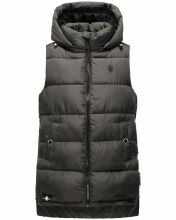 Marikoo Zarinaa Damen Weste Steppweste Ärmellose Jacke Anthrazit-Gr.XS