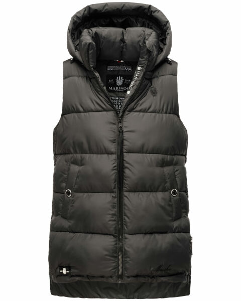 Marikoo Zarinaa Damen Weste Steppweste Ärmellose Jacke Anthrazit-Gr.XL