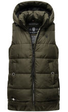 Marikoo Zarinaa Damen Weste Steppweste Ärmellose Jacke Olive-Gr.XL