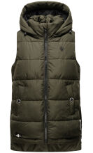 Marikoo Zarinaa Damen Weste Steppweste Ärmellose Jacke Olive-Gr.XL