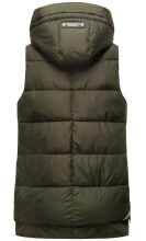 Marikoo Zarinaa Damen Weste Steppweste Ärmellose Jacke Olive-Gr.XL