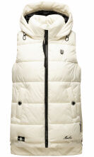 Marikoo Zarinaa Damen Weste Steppweste Ärmellose Jacke Weiss-Gr.XL