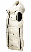 Marikoo Zarinaa Damen Weste Steppweste Ärmellose Jacke Weiss-Gr.XL