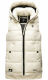 Marikoo Zarinaa Damen Weste Steppweste Ärmellose Jacke Weiss-Gr.XL