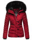 Navahoo Wisteriaa Damen Winter Steppjacke mit Kapuze und Fellkragen Rot XS - Gr. 34