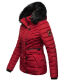 Navahoo Wisteriaa Damen Winter Steppjacke mit Kapuze und Fellkragen Rot XS - Gr. 34