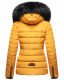 Navahoo Wisteriaa Damen Winter Steppjacke mit Kapuze und Fellkragen Gelb XS - Gr. 34