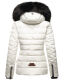 Navahoo Wisteriaa Damen Winter Steppjacke mit Kapuze und Fellkragen Weiss XS - Gr. 34
